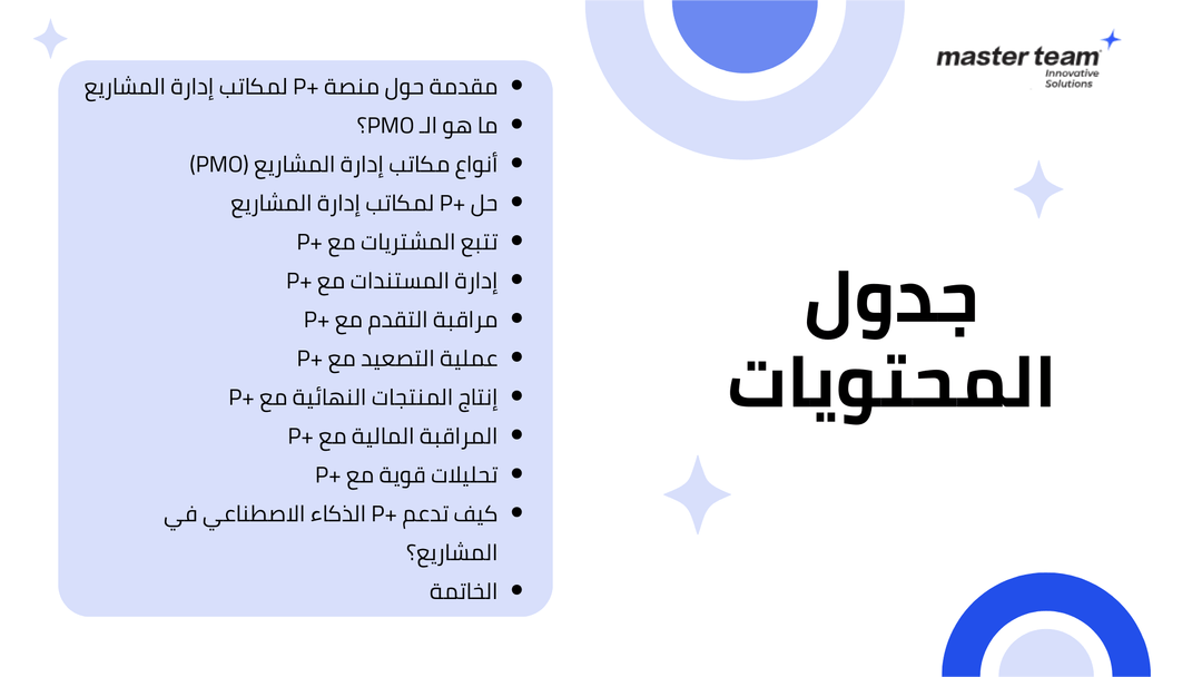 حل +P لمكاتب إدارة المشاريع: سيطر على مشاريعك بكفاءة وشفافية